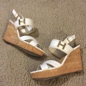 Tommy Hilfiger Shoes - Tommy Hilfiger white and cork wedges Tommy Hilfiger Shoes - Tommy Hilfiger white and cork wedges